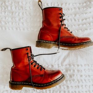 Ruby red doc martins